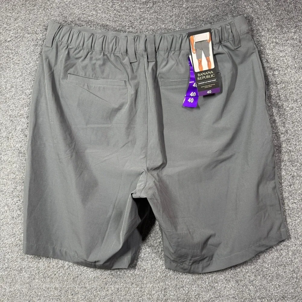 Banana Republic Shorts Size 40 Mens Gray Comfort Flat Front Stretch Wicking